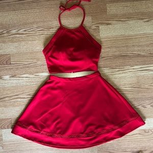 Two Piece Red Homecoming Dress